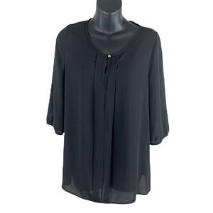 My beloved V-neck keyhole top black dress shirt size small